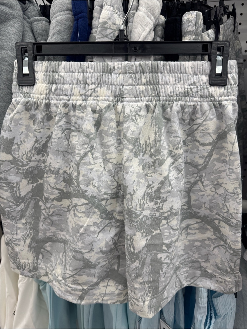 Women's Gray Camo Elastic-Waist Shorts - Picture 2 of 2